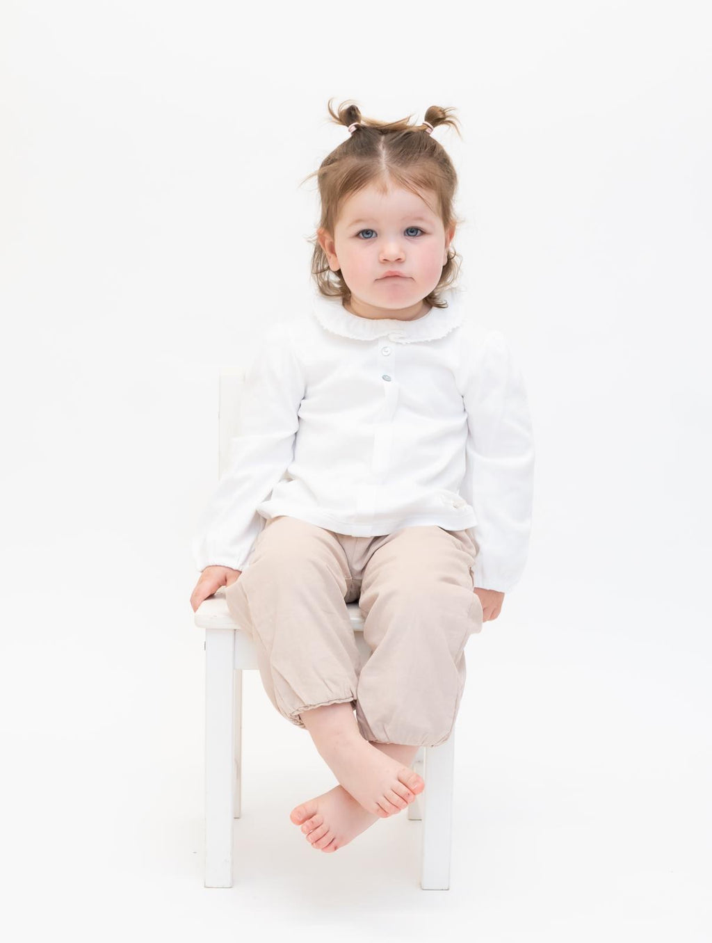 Girls Mintini Baby Cord Two-Piece Set in Ivory/Beige