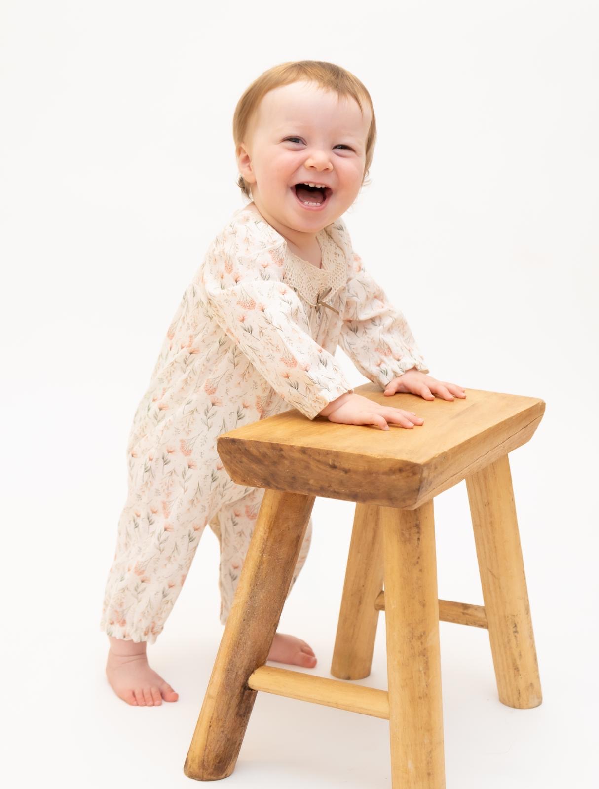Girls Cotton Lace Floral Romper