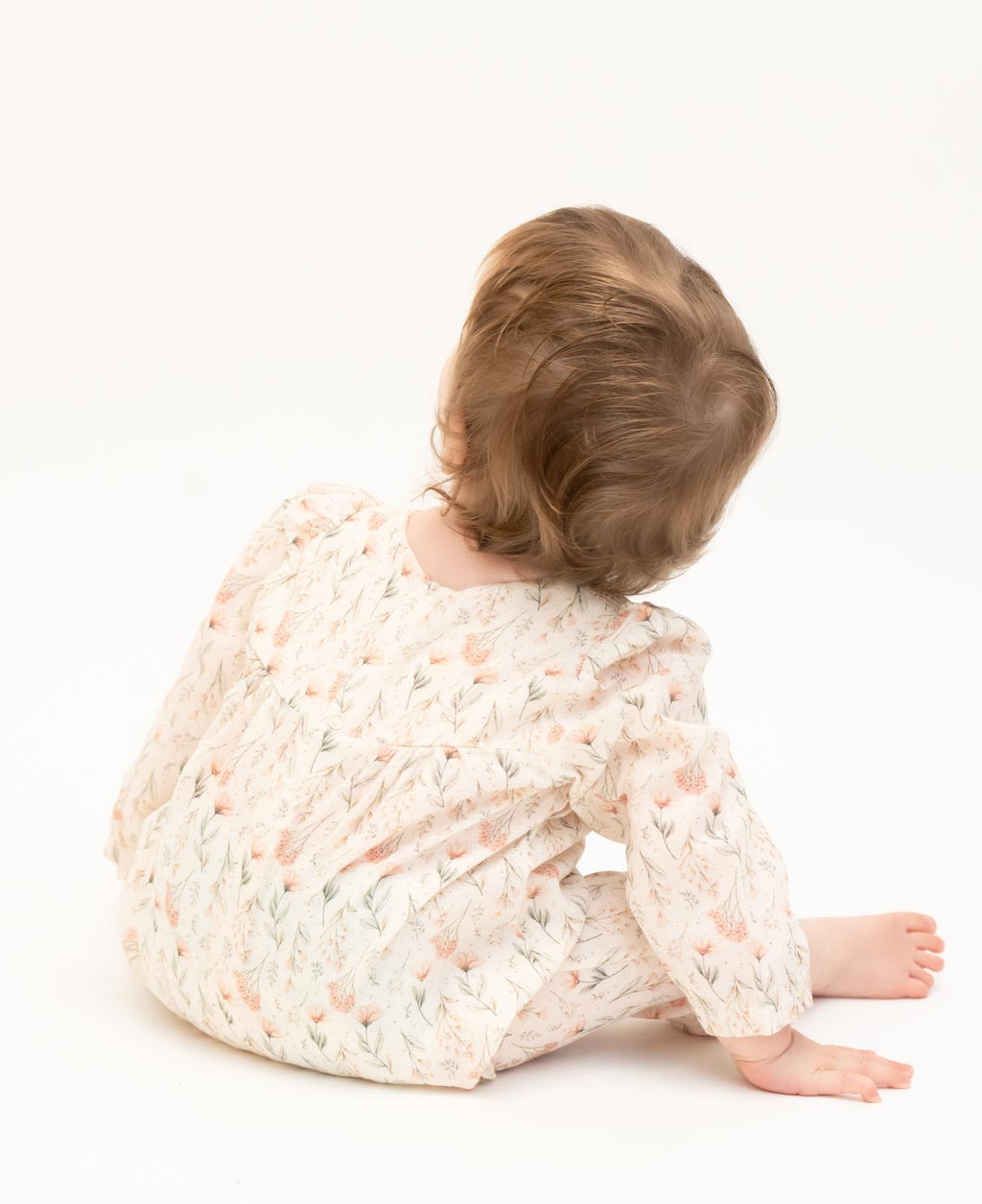 Girls Cotton Lace Floral Romper
