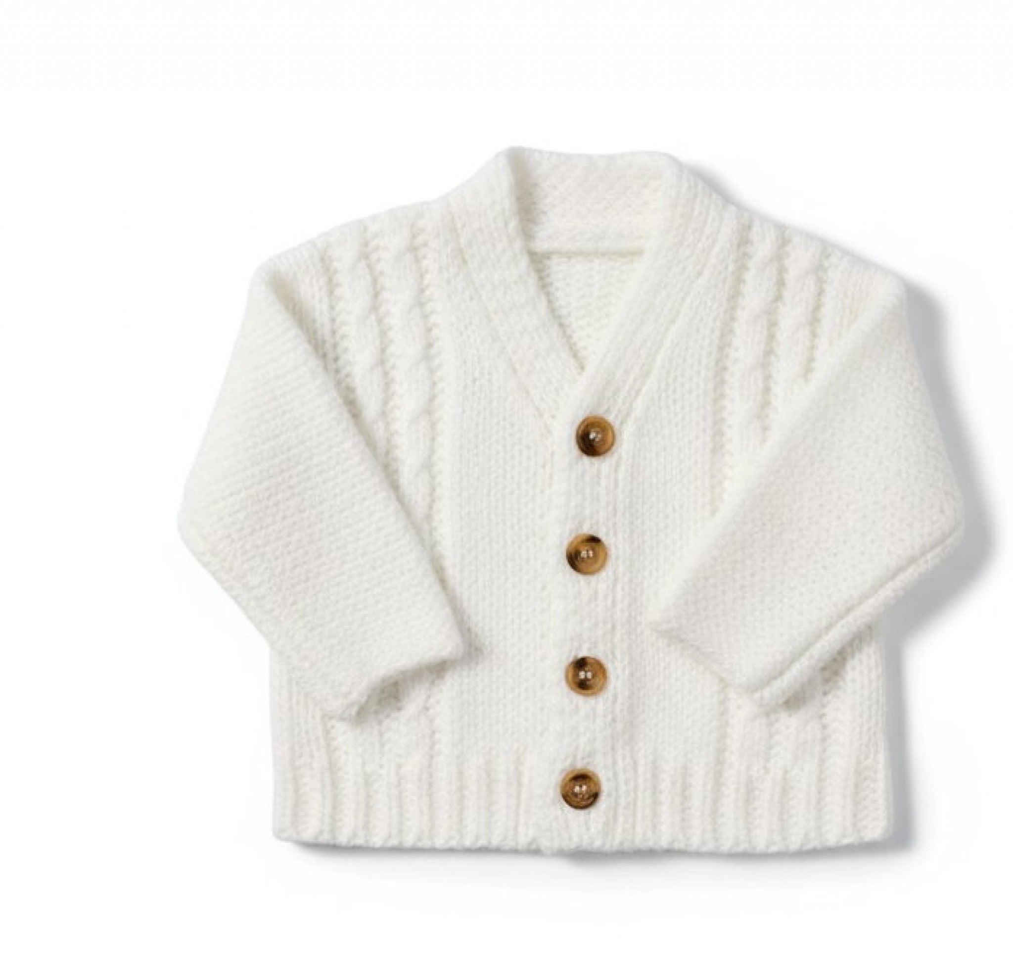 Nursery Time White Chunky Cable Knit Cardigan