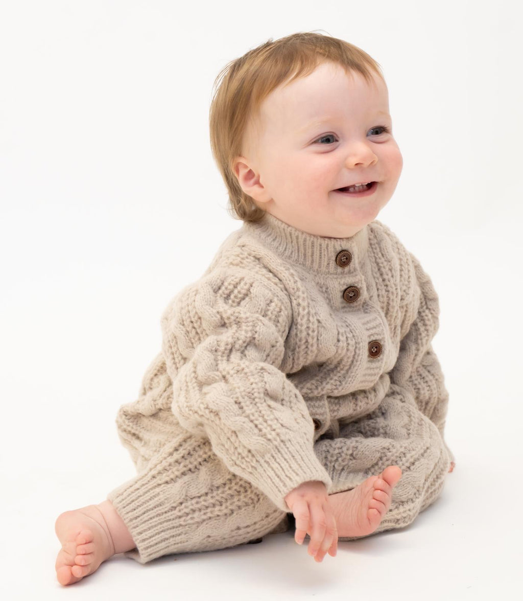 Neutral Unisex Soft Touch Cable Knit Romper