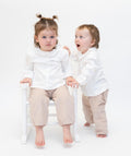 Girls Mintini Baby Cord Two-Piece Set in Ivory/Beige