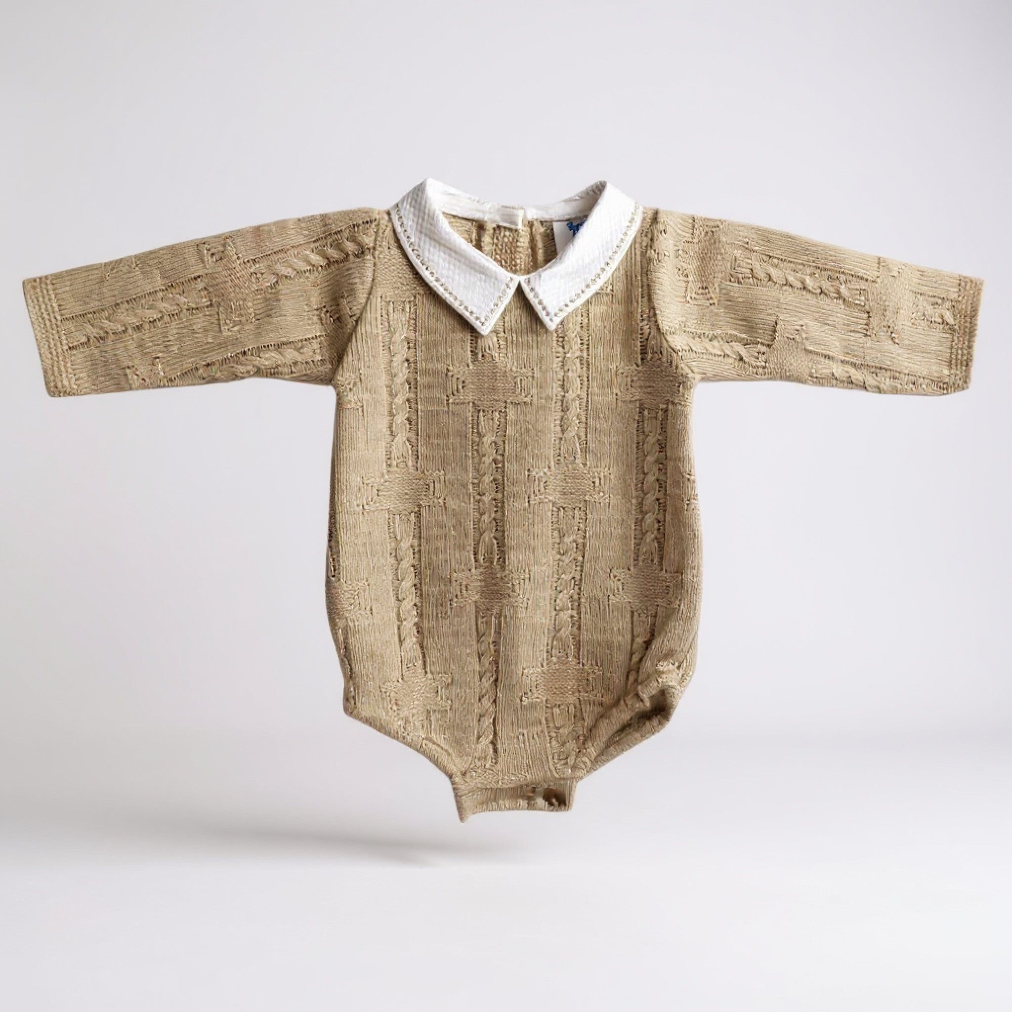 Boys Bee Bo Biscuit Star Knit Romper