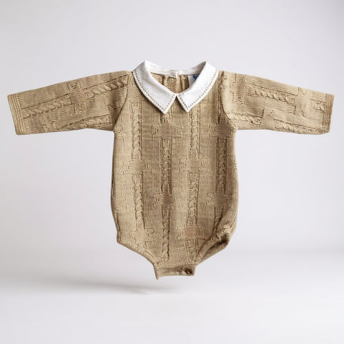 Boys Bee Bo Biscuit Star Knit Romper