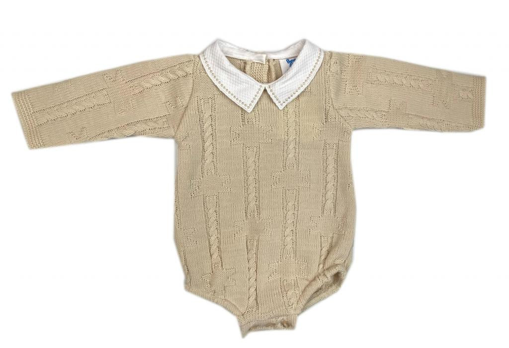 Boys Bee Bo Biscuit Star Knit Romper