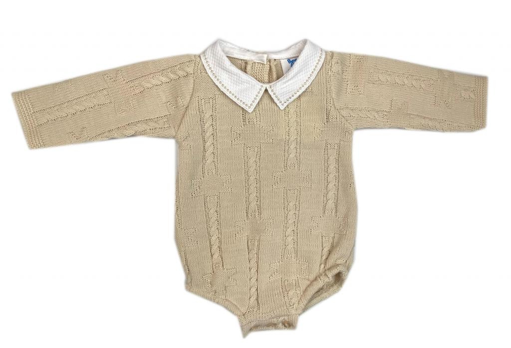 Boys Bee Bo Biscuit Star Knit Romper